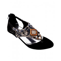 Elegant Jeweled Thong Zipper Sandals RG-070